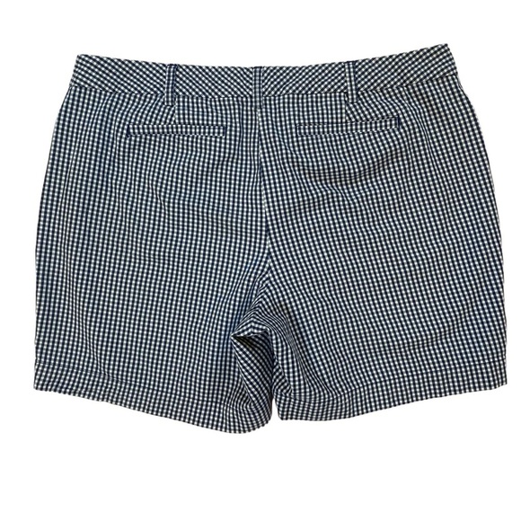 🌷Lands End Fit 2 Navy Blue and White Checkered Gingham Shorts Plus Size 16‎ - Picture 4 of 10